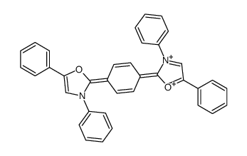 2-[4-(3,5-diphenyl-1,3-oxazol-3-ium-2-yl)phenyl]-3,5-diphenyl-1,3-oxazol-3-ium Structure