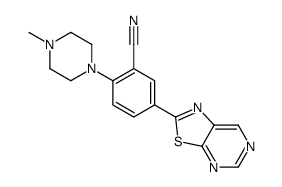 2-(4-methylpiperazin-1-yl)-5-([1,3]thiazolo[5,4-d]pyrimidin-2-yl)benzonitrile结构式