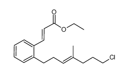 (2E)-ethyl 3-(2-(7-chloro-4-methylhept-3-enyl)phenyl)acrylate结构式