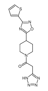 2-(1H-tetrazol-5-yl)-1-[4-(3-thiophen-2-yl[1,2,4]oxadiazol-5-yl)piperid-1-yl]ethanone结构式