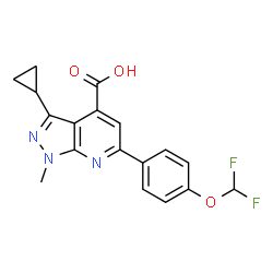 3-Cyclopropyl-6-[4-(difluoromethoxy)phenyl]-1-methyl-pyrazolo[3,4-b]pyridine-4-carboxylic acid picture