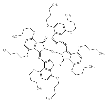 1,4,8,11,15,18,22,25-八丁氧基-29H,31H-酞菁铜(II)结构式