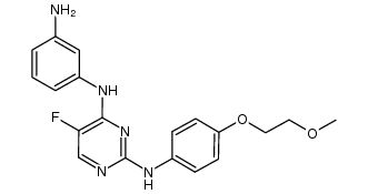 N4-(3-aminophenyl)-5-fluoro-N2-(4-(2-methoxyethoxy)phenyl)pyrimidine-2,4-diamine Structure