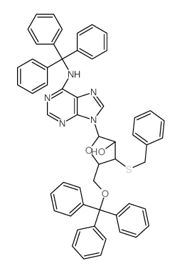 4-benzylsulfanyl-2-[6-(tritylamino)purin-9-yl]-5-(trityloxymethyl)oxolan-3-ol structure