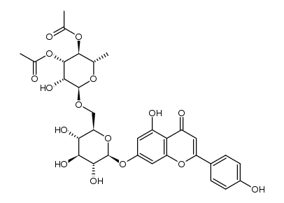 apigenin 7-O-(3,4-di-O-acetyl)-α-L-rhamnopyranosyl-(1->6)-β-D-glucopyranoside结构式