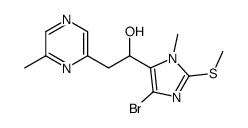 1-(5-bromo-3-methyl-2-methylsulfanylimidazol-4-yl)-2-(6-methylpyrazin-2-yl)ethanol结构式