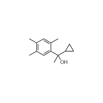 1-环丙基-1-(2,4,5-三甲基苯基)乙烷-1-醇结构式