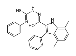 1-[(4,7-dimethyl-3-phenyl-1H-indole-2-carbonyl)amino]-3-phenylthiourea Structure