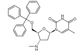 5-methyl-1-((2R,4S,5S)-4-(methylamino)-5-((trityloxy)methyl)tetrahydrofuran-2-yl)pyrimidine-2,4(1H,3H)-dione Structure