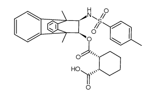 (1S,2R)-2-((((11S,12R)-9,10-dimethyl-12-((4-methylphenyl)sulfonamido)-9,10-dihydro-9,10-ethanoanthracen-11-yl)oxy)carbonyl)cyclohexane-1-carboxylic acid结构式