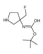 Carbamic acid, [3-(fluoromethyl)-3-pyrrolidinyl]-, 1,1-dimethylethyl ester (9CI)结构式
