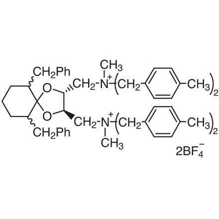 6,10-Dibenzyl-N,N'-dimethyl-N,N,N',N'-tetrakis(4-methylbenzyl)-1,4-dioxaspiro[4.5]decane-(2R,3R)-diylbis(methylammonium) Bis(tetrafluoroborate) [=(R,R)-TaDiAS-2nd] structure