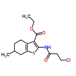 Ethyl 2-[(3-chloropropanoyl)amino]-6-methyl-4,5,6,7-tetrahydro-1-benzothiophene-3-carboxylate structure