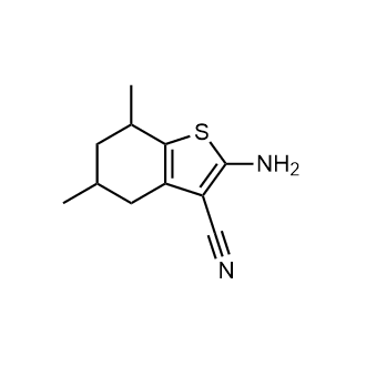 2-氨基-5,7-二甲基-4,5,6,7-四氢-1-苯并噻吩-3-甲腈结构式