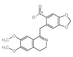 Isoquinoline,3,4-dihydro-6,7-dimethoxy-1-[(6-nitro-1,3-benzodioxol-5-yl)methyl]-结构式