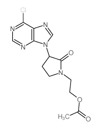 2-[3-(6-chloropurin-9-yl)-2-oxo-pyrrolidin-1-yl]ethyl acetate structure