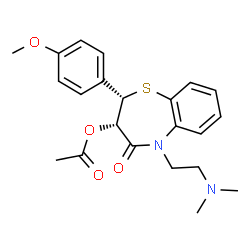 cis-3-acetoxy-5-[2-(dimethylamino)ethyl]-2,3-dihydro-2-(4-methoxyphenyl)-1,5-benzothiazepin-4(5H)-one Structure