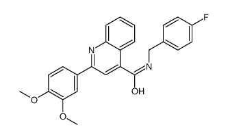 2-(3,4-dimethoxyphenyl)-N-[(4-fluorophenyl)methyl]quinoline-4-carboxamide结构式