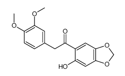 2-(3,4-dimethoxyphenyl)-1-(6-hydroxy-1,3-benzodioxol-5-yl)ethanone结构式