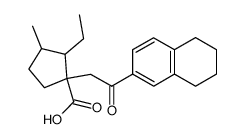 2-ethyl-3-methyl-1-(2-oxo-2-(5,6,7,8-tetrahydronaphthalen-2-yl)ethyl)cyclopentane-1-carboxylic acid结构式