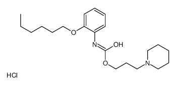 3-piperidin-1-ium-1-ylpropyl N-(2-hexoxyphenyl)carbamate,chloride Structure