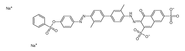 3-[[3,3'-Dimethyl-4'-[[4-[(phenylsulfonyl)oxy]phenyl]azo][1,1'-biphenyl]-4-yl]azo]-4-hydroxy-2,7-naphthalenedisulfonic acid disodium salt结构式