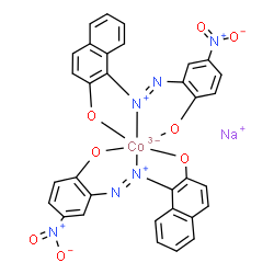 sodium bis[1-[(2-hydroxy-5-nitrophenyl)azo]naphthalen-2-olato(2-)]cobaltate(1-)结构式