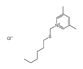 1-(hexylsulfanylmethyl)-3,5-dimethylpyridin-1-ium,chloride Structure