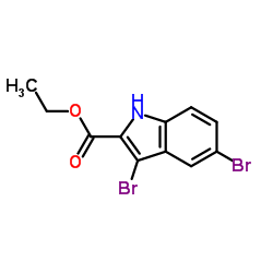 Ethyl3,5-dibromo indole-2-carboxylate Structure