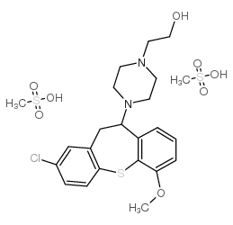 1-Piperazineethanol, 4-(2-chloro-10,11-dihydro-6-methoxydibenzo(b,f)th iepin-10-yl)-, dimethanesulfonate (salt)结构式