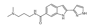 N-[3-(dimethylamino)propyl]-2-(1H-pyrazol-3-yl)-1H-indole-6-carboxamide结构式