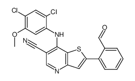 7-[(2,4-dichloro-5-methoxyphenyl)amino]-2-(2-formylphenyl)thieno[3,2-b]pyridine-6-carbonitrile Structure