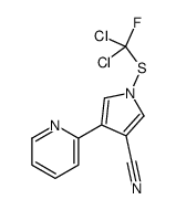 1-[dichloro(fluoro)methyl]sulfanyl-4-pyridin-2-ylpyrrole-3-carbonitrile结构式