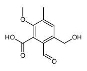 2-Formyl-3-hydroxymethyl-6-methoxy-5-methylbenzoic acid structure