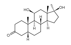 11β,17β-dihydroxy-17α-methyl-5β-androstan-3-one Structure