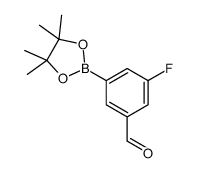 3-氟-5-(4,4,5,5-四甲基-1,3,2-二氧硼杂环戊烷-2-基)苯甲醛结构式