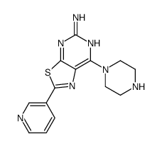 7-(哌嗪-1-基)-2-(吡啶-3-基)噻唑并[5,4-d]嘧啶-5-胺结构式