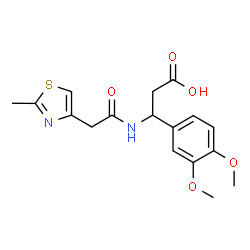 3-(3,4-Dimethoxyphenyl)-3-{[(2-methyl-1,3-thiazol-4-yl)acetyl]amino}propanoic acid Structure