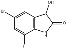 5-溴-7-氟-3-羟基吲哚炔-2-酮结构式