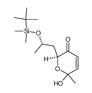 (2S)-2-((S)-2-((tert-butyldimethylsilyl)oxy)propyl)-6-hydroxy-6-methyl-2H-pyran-3(6H)-one Structure