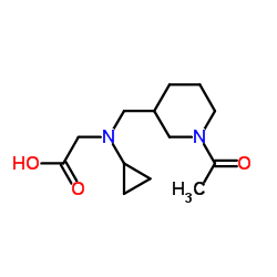 N-[(1-Acetyl-3-piperidinyl)methyl]-N-cyclopropylglycine结构式