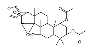 (13α,17α)-1α,3α-Diacetoxy-14β,15β:21,23-diepoxy-7α-hydroxy-4,4,8-trimethyl-24-nor-5α-chola-20,22-dien-16-one结构式