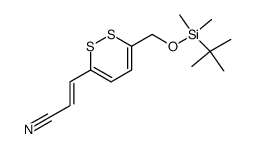 3-<<(tert-butyldimethylsilyl)oxy>methyl>-6-(2-cyanoethen-1-yl)-1,2-dithiin结构式