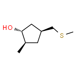 Cyclopentanol, 2-methyl-4-[(methylthio)methyl]-, (1-alpha-,2-ba-,4-ba-)- (9CI) Structure