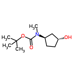 tert-butyl N-[(1R,3R)-3-hydroxycyclopentyl]-N-methylcarbamate结构式