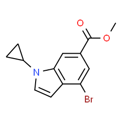 4-溴-1-环丙基-1H-吲哚-6-羧酸甲酯结构式