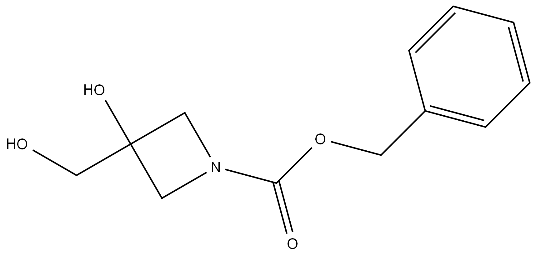 benzyl 3-hydroxy-3-(hydroxymethyl)azetidine-1-carboxylate结构式