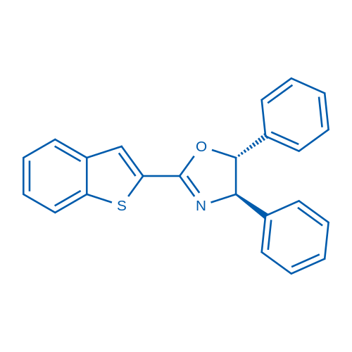 (4R,5R)-2-(苯并[b]噻吩-2-基)-4,5-二苯基-4,5-二氢恶唑结构式