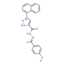 N'-[(1E)-1-(4-methoxyphenyl)ethylidene]-3-(naphthalen-1-yl)-1H-pyrazole-5-carbohydrazide结构式