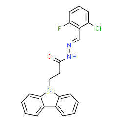 (E)-3-(9H-carbazol-9-yl)-N-(2-chloro-6-fluorobenzylidene)propanehydrazide结构式